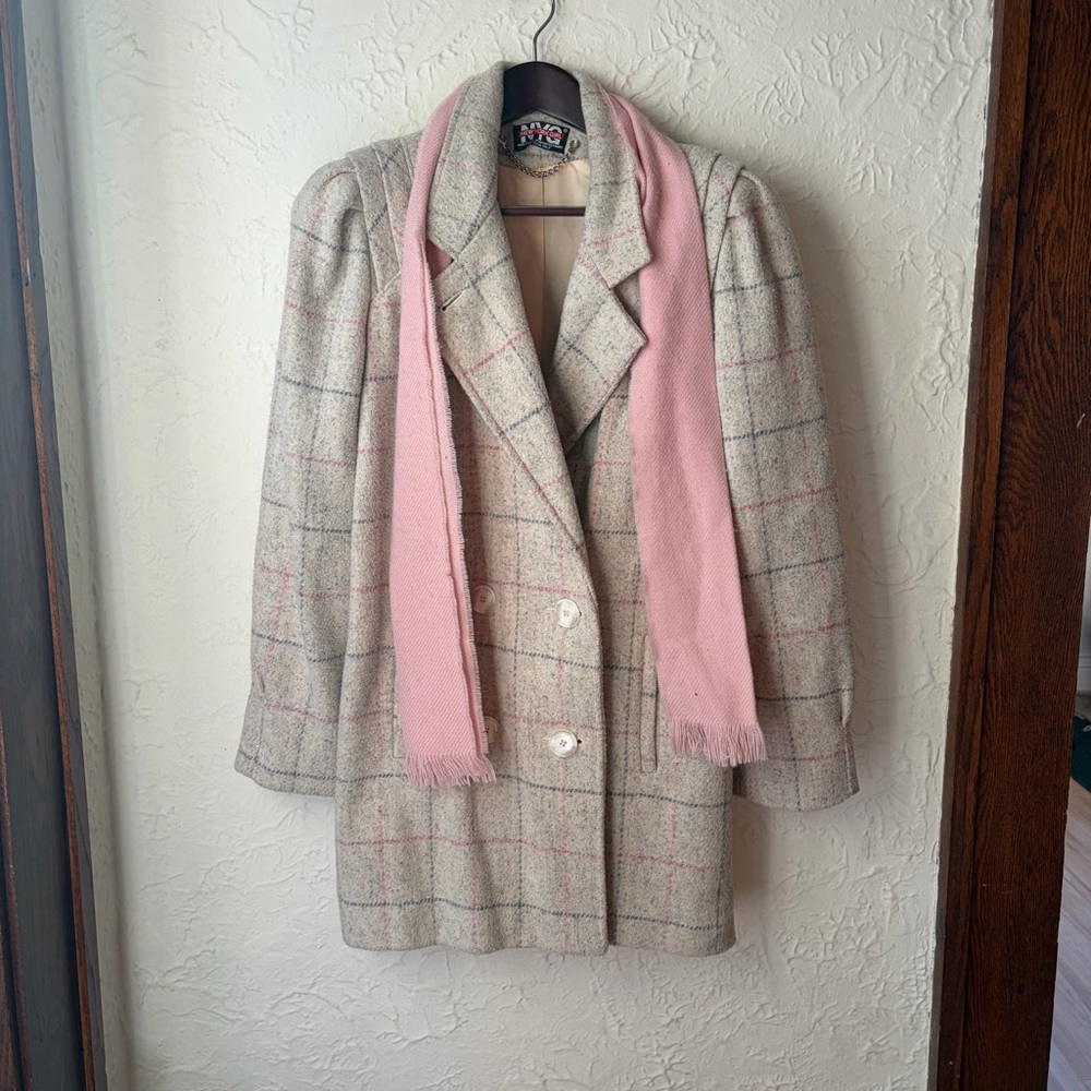 Vintage New York Girl Wool Plaid Coat | Made in USA | Size 10 (M/L)